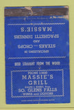 Matchbook Cover - Massie's Grill South Glens Falls WORN 40 Strike