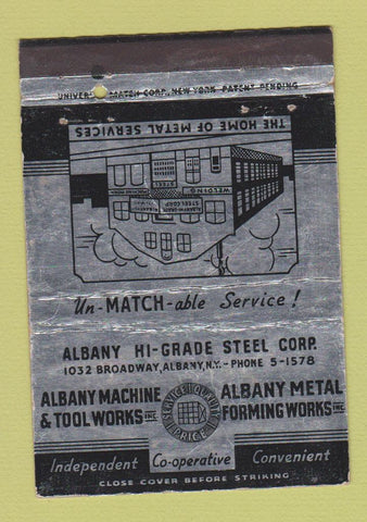 Matchbook Cover - Albany Machine Tool Works NY WEAR 40 Strike