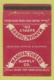 Matchbook Cover - Manufacturers Supply Grand Rapids MI 40 Strike