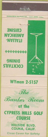 Matchbook Cover - Cypress Hills Golf Course Colma CA