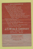 Matchbook Cover - JT Wing Industrial Supply Detroit MI WEAR 40 Strike