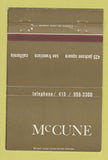Matchbook Cover - McCune San Francisco CA Store 40 Strike