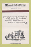 Matchbook Cover - Security Federal Savings Richmond VA 40 Strike