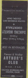 Matchbook Cover - Arthur's Club Colton CA