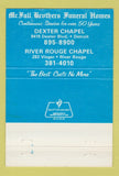 Matchbook Cover - McFall Brothers Funeral Homes Detroit River Rouge MI 40 Strike