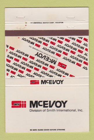 Matchbook Cover - McEvoy Smith International Houston TX  40 Strike