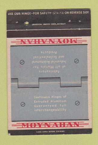 Matchbook Cover - Moynahan Hinges Detroit MI  40 Strike