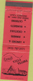 Matchbook Cover - Vera's Villa Valona Crockett CA