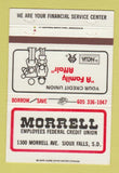 Matchbook Cover - Morrell Federal Credit Union Sioux Falls SD 40 Strike