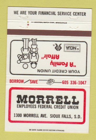 Matchbook Cover - Morrell Federal Credit Union Sioux Falls SD 40 Strike