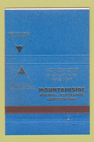 Matchbook Cover - Mountainside Rentals Carrabassett Valley ME 40 Strike