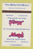 Matchbook Cover - Monty's Stone Crab Seafood House Boca Raton FL 40 Strike