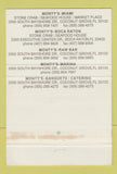 Matchbook Cover - Monty's Stone Crab Seafood House Boca Raton FL 40 Strike