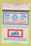 Matchbook Cover - Al's Glass Auto Trim Tires Pontiac MI Lincoln Park 40 Strike