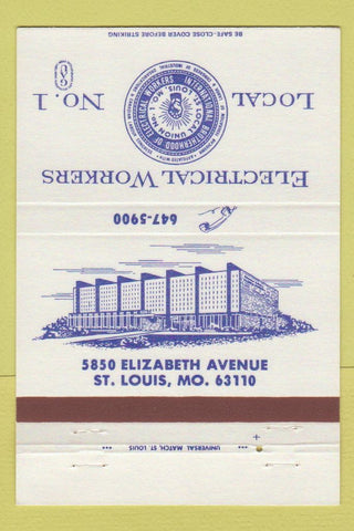 Matchbook Cover - IBEW Electrical Union St Louis MO 40 Strike