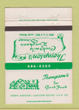 Matchbook Cover - Thompson's Restaurant North Andvoer MA WEAR 40 Strike