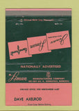 Matchbook Cover - Liman Manufacturing Clothes Minneapolis MN Chicago 40 Strike