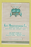 Matchbook Cover - Ray Manufacturing Burbank CA 40 Strike