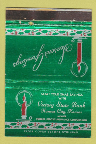 Matchbook Cover - Victory State Bank Kansas City KS Christmas 40 Strike