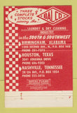 Matchbook Cover - WP Ballard Laundry Supply Houston TX Nashville TN 40 Strike