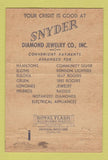 Matchbook Cover - Snyder Diamond Jewelry Montgomery AL 40 Strike