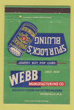 Matchbook Cover - Webb Extracts oil vinegar popcorn Trussville AL 40 Strike