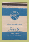 Matchbook Cover - Epworth Manufacturing Detroit MI 40 Strike