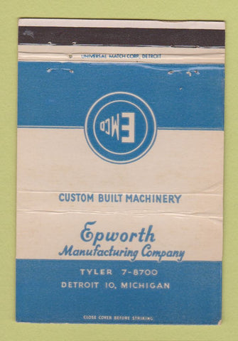 Matchbook Cover - Epworth Manufacturing Detroit MI 40 Strike