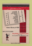 Matchbook Cover - McIntosh Paper Company Chicago IL 40 Strike