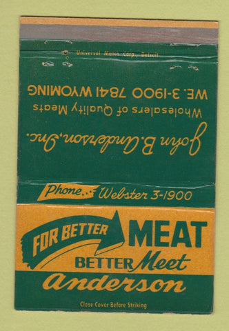 Matchbook Cover - Anderson Meat 40 Strike