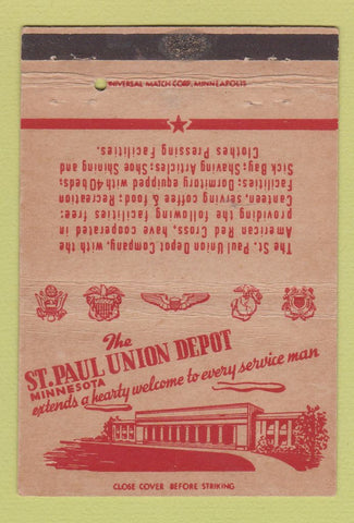 Matchbook Cover - St Paul Union Depot MN 40 Strike