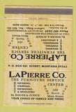 Matchbook Cover - LaPierre Furniture Repair Scobey MT 40 Strike