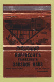 Matchbook Cover - Rupprecht's Sausage Haus Frankenmuth MI BRONZE WEAR 40 Strike