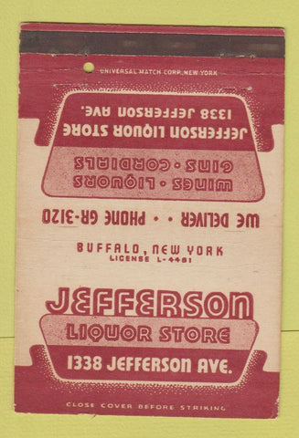 Matchbook Cover - Jefferson Liquor Store Buffalo NY 40 Strike