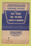 Matchbook Cover - Jefferson Liquor Store Buffalo NY 40 Strike
