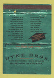 Matchbook Cover - Dyke Bros Building Materials 40 Strike