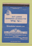 Matchbook Cover - Montgomery Real Estate Insurance Birmingham AL 40 Strike
