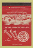 Matchbook Cover - Progressive Manufacturing Torrington CT 40 Strike