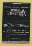 Matchbook Cover - Valentine Metals Royal Oak MI 40 Strike