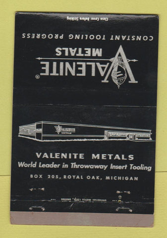 Matchbook Cover - Valentine Metals Royal Oak MI 40 Strike