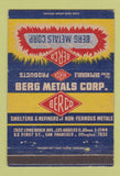 Matchbook Cover - Berg Metals Corp Los Angeles San Francisco CA 40 Strike