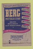 Matchbook Cover - Berg Metals Corp Los Angeles San Francisco CA 40 Strike