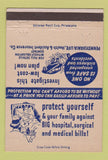 Matchbook Cover - Pennsylvania Life Heath Insurance Philadelphia PA 40 Strike