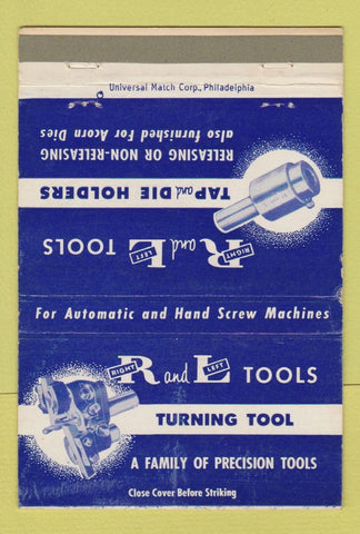 Matchbook Cover - Right and Left Tools Philadelphia PA 40 Strike