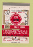 Matchbook Cover - Universal Gear Works Detroit MI 40 Strike
