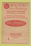 Matchbook Cover - Lionel Friedmann Real Estate Philadelphia PA WEAR 40 Strike