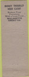Matchbook Cover - WJ Braun Insurance Salem OR