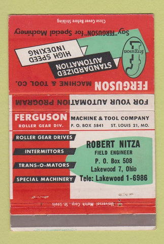 Matchbook Cover - Ferguson Machine and Tool Lakewood OH 40 Strike