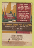 Matchbook Cover - Denver Sewer Pipe and Clay Colorado WEAR 40 Strike