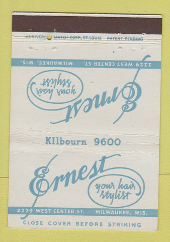 Matchbook Cover - Ernest Hair Salon Milwaukee WI 40 Strike
